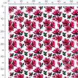 Tissu - Fleurs roses et feuilles vertes 7