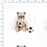 Tissu - Ourson avec ballons de football