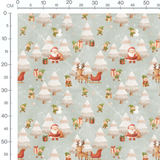 Tissu - Lutins et Noël enneigé