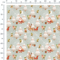 Tissu - Lutins et Noël enneigé