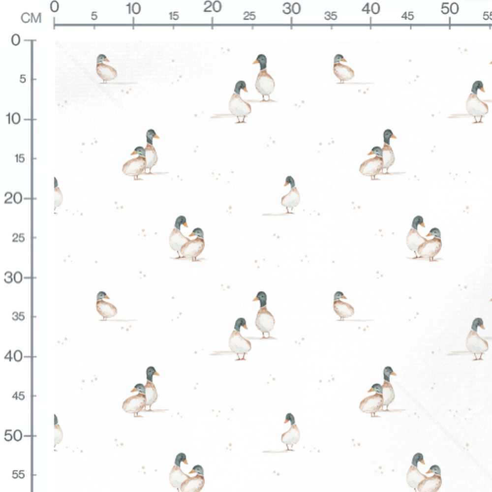 Tissu - Canards gris et marron tachetés