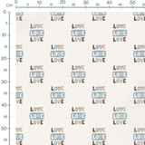 Tissu - Motifs LOVE multicolores