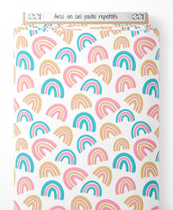 Tissu - Arcs-en-ciel pastel répétitifs