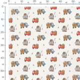 Tissu - Chiens dans véhicules de chantier