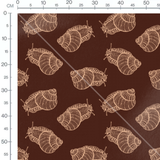 Tissu - Escargots beige sur marron