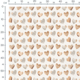 Tissu - Cœurs multicolores pastel