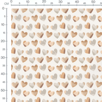 Tissu - Cœurs multicolores pastel