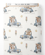 Tissu - Ours en voiture de police