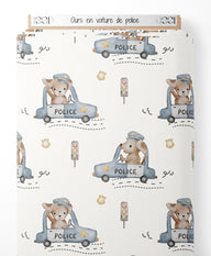 Tissu - Ours en voiture de police