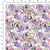Tissu - Flamants roses et feuilles