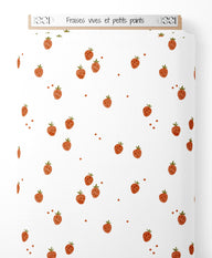 Tissu - Fraises vives et petits points