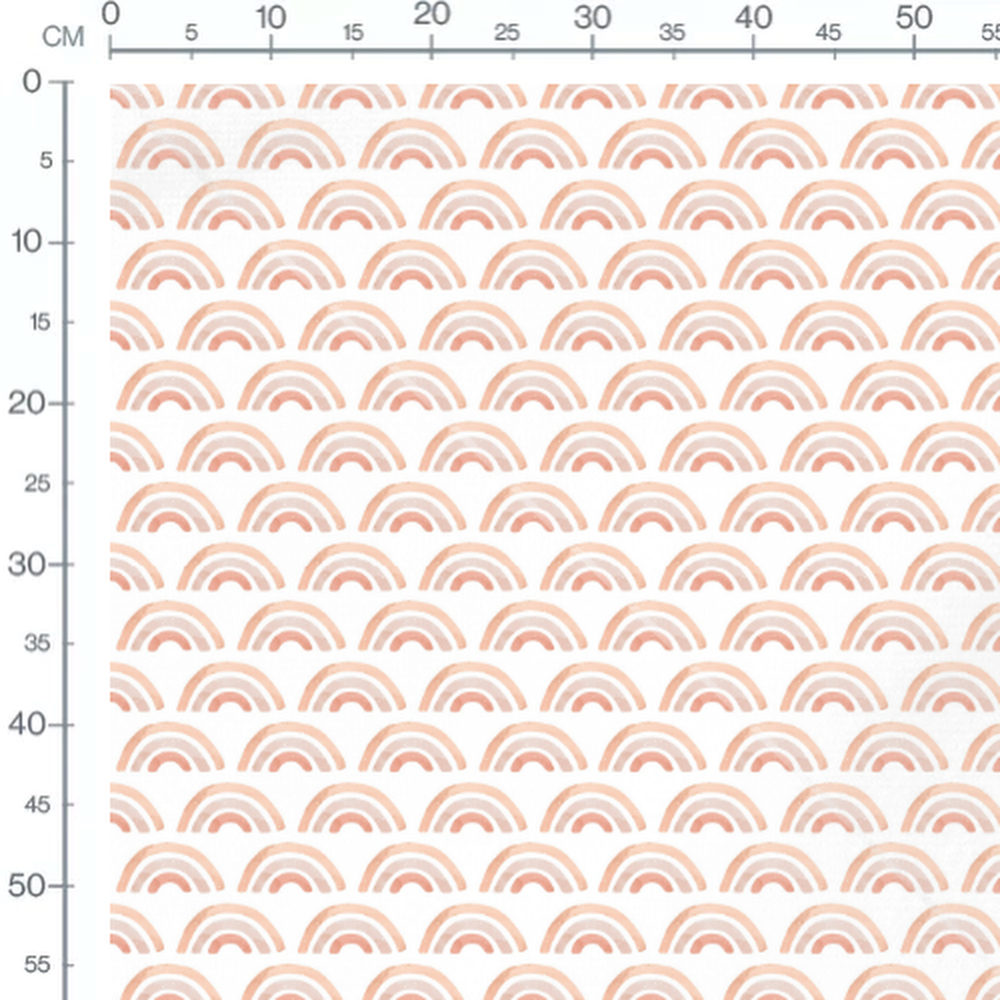 Tissu - Arcs roses et blancs