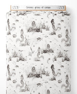 Tissu - Sirènes grises et coraux