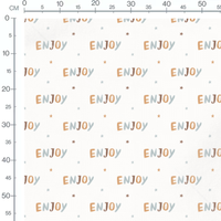 Tissu - Mot Enjoy avec étoiles