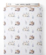 Tissu - Lapins endormis aquarelle