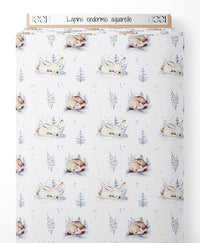 Tissu - Lapins endormis aquarelle