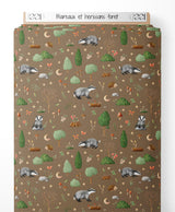 Tissu - Blaireaux et hérissons forêt