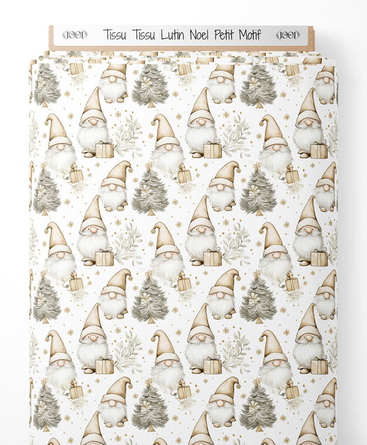 Tissu - Tissu Lutin Noel Petit Motif