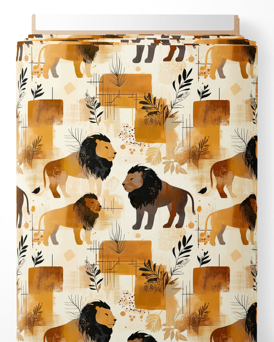 Tissu - Lion abstrait