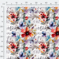Tissu - Musique et fleurs 12