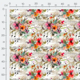 Tissu - Musique et fleurs 3