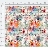 Tissu - Musique et fleurs 4