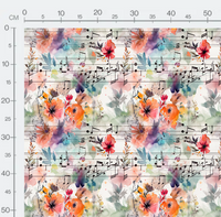 Tissu - Musique et fleurs 4