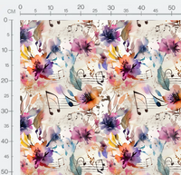 Tissu - Musique et fleurs 8