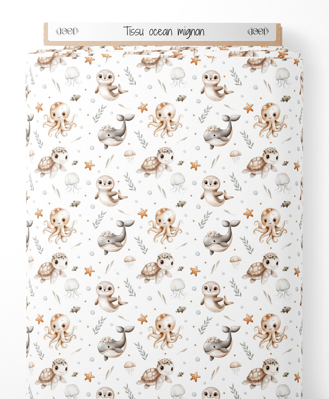 Tissu - océan mignon
