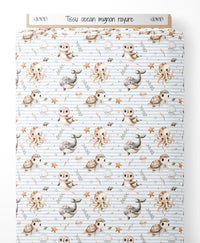 Tissu - océan mignon rayure