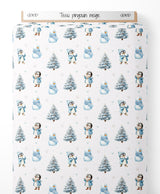 Tissu - Pingouin neige