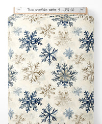 Tissu - Snowflake winter 4