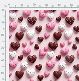 Tissu - 3D coeurs 10