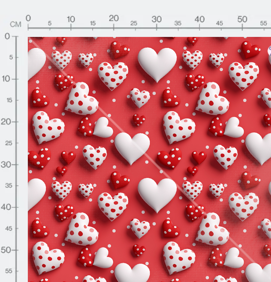 Tissu - 3D coeurs 11