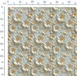 Tissu - 3D fleurs blanches 2