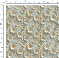 Tissu - 3D fleurs blanches 2