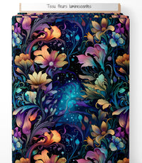 Tissu - Fleurs luminescentes